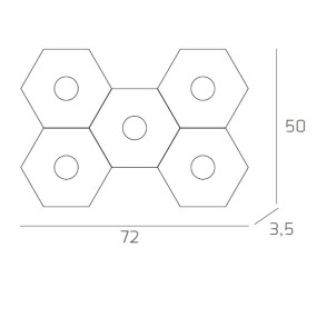 Plafoniera TP-HEXAGON 1142 5L A3 GX53 LED metallo esagonale lampada parete soffitto moderna interno