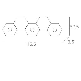 Plafoniera TP-HEXAGON 1142 3L2D A2 GX53 LED metallo esagonale lampada parete soffitto moderna interno