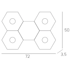 Plafoniera TP-HEXAGON 1142 4L1D GX53 LED metallo esagonale lampada parete soffitto moderna interno