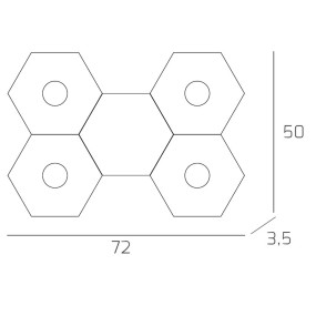 Plafoniera TP-HEXAGON 1142 4L1D GX53 LED metallo esagonale lampada parete soffitto moderna interno