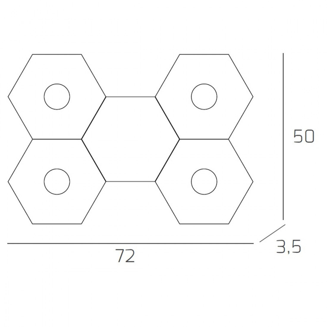 Plafoniera TP-HEXAGON 1142 4L1D GX53 LED metallo esagonale lampada parete soffitto moderna interno