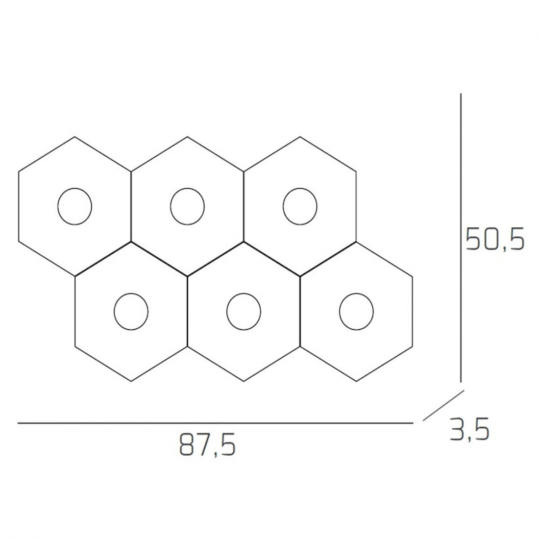 Plafoniera TP-HEXAGON 1142 6L A2 GX53 LED metallo esagonale lampada parete soffitto moderna interno