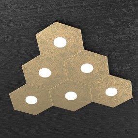 Plafoniera TP-HEXAGON 1142 6L A4 GX53 LED metallo esagonale lampada parete soffitto moderna interno