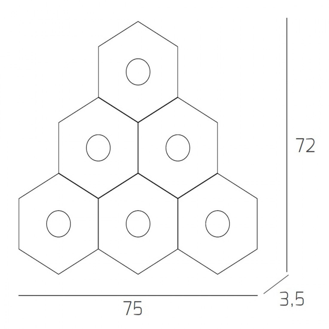 Plafoniera TP-HEXAGON 1142 6L A4 GX53 LED metallo esagonale lampada parete soffitto moderna interno