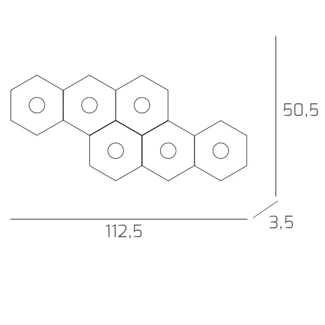 Plafoniera TP-HEXAGON 1142 6L A5 GX53 LED metallo esagonale lampada parete soffitto moderna interno