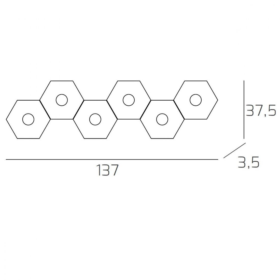 Plafoniera TP-HEXAGON 1142 6L A6 GX53 LED metallo esagonale lampada parete soffitto moderna interno