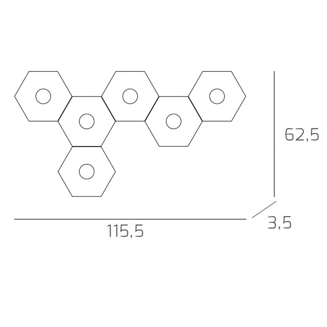 Plafoniera HEXAGON 1142 6L Top Light