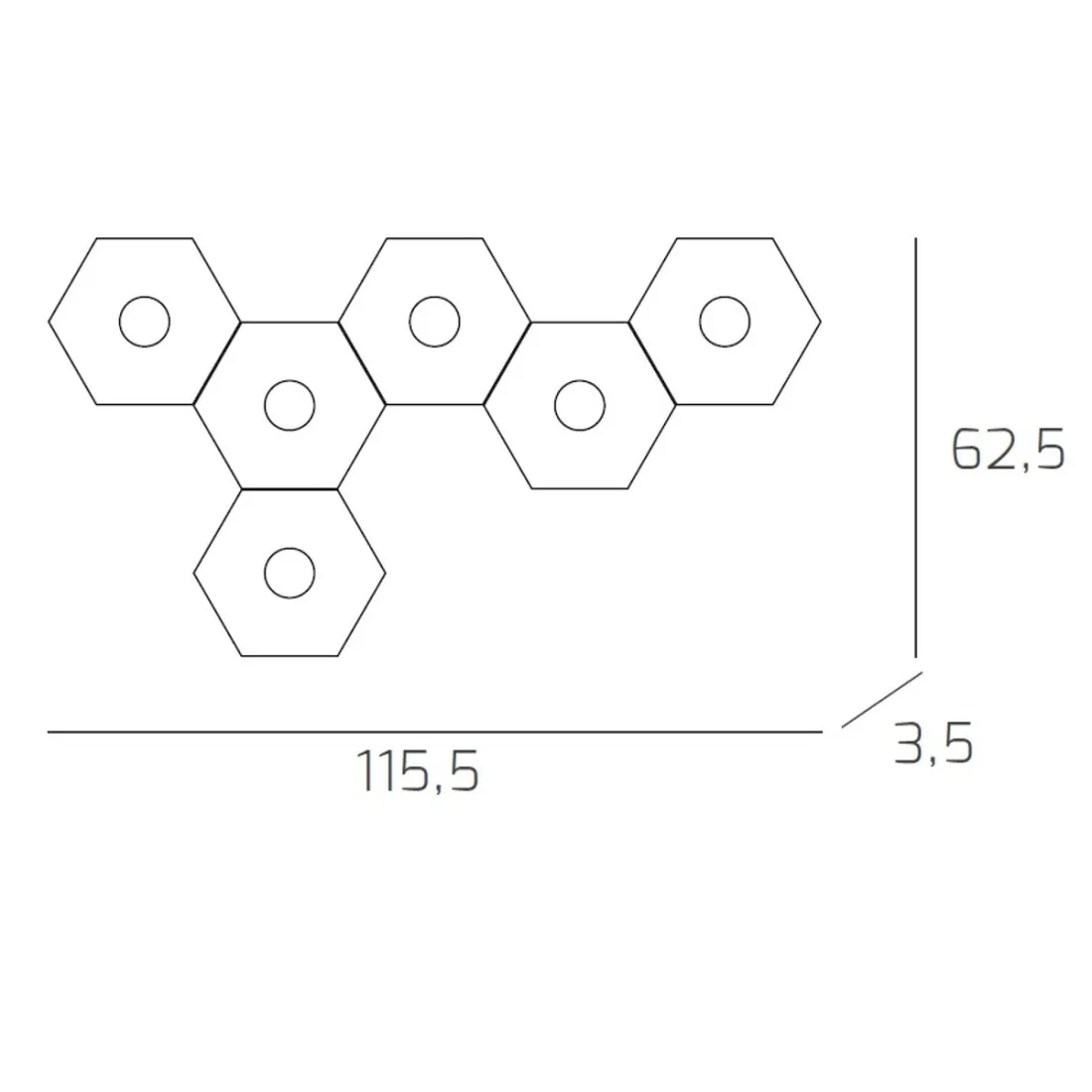 Plafoniera HEXAGON 1142 6L Top Light