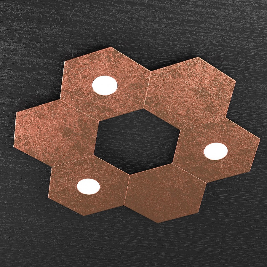 Plafoniera TP-HEXAGON 1142 3L3D A2 GX53 LED metallo esagonale lampada parete soffitto moderna interno