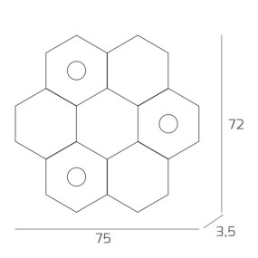 Plafonnier TP-HEXAGON 1142 3L3D A2 GX53 LED lampe hexagonale en métal plafond mural intérieur moderne