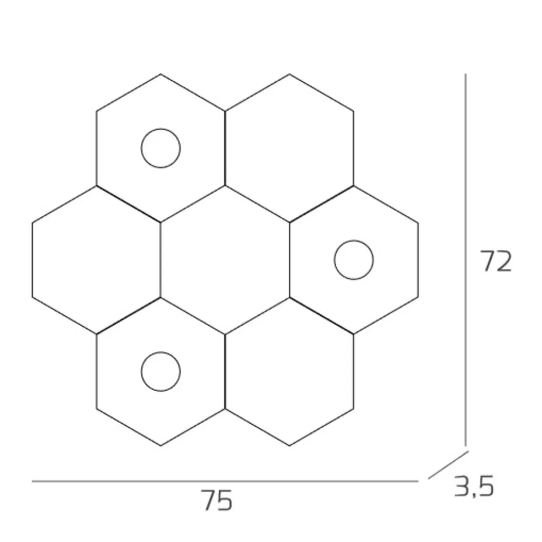 Plafonnier TP-HEXAGON 1142 3L3D A2 GX53 LED lampe hexagonale en métal plafond mural intérieur moderne