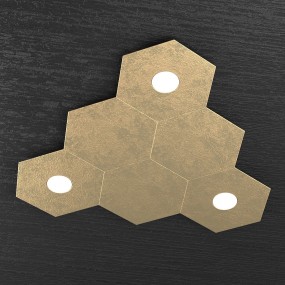 Plafoniera TP-HEXAGON 1142 3L3D A3 GX53 LED metallo esagonale lampada parete soffitto moderna interno