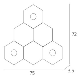 Plafoniera TP-HEXAGON 1142 3L3D A3 GX53 LED metallo esagonale lampada parete soffitto moderna interno