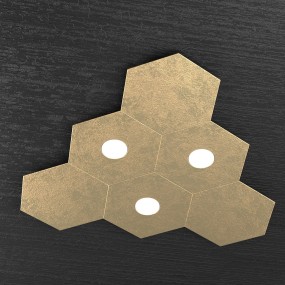 Plafoniera TP-HEXAGON 1142 3L3D A4 GX53 LED metallo esagonale lampada parete soffitto moderna interno