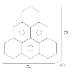 Plafoniera TP-HEXAGON 1142 3L3D A4 GX53 LED metallo esagonale lampada parete soffitto moderna interno