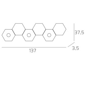 Plafoniera TP-HEXAGON 1142 3L3D A5 GX53 LED metallo esagonale lampada parete soffitto moderna interno