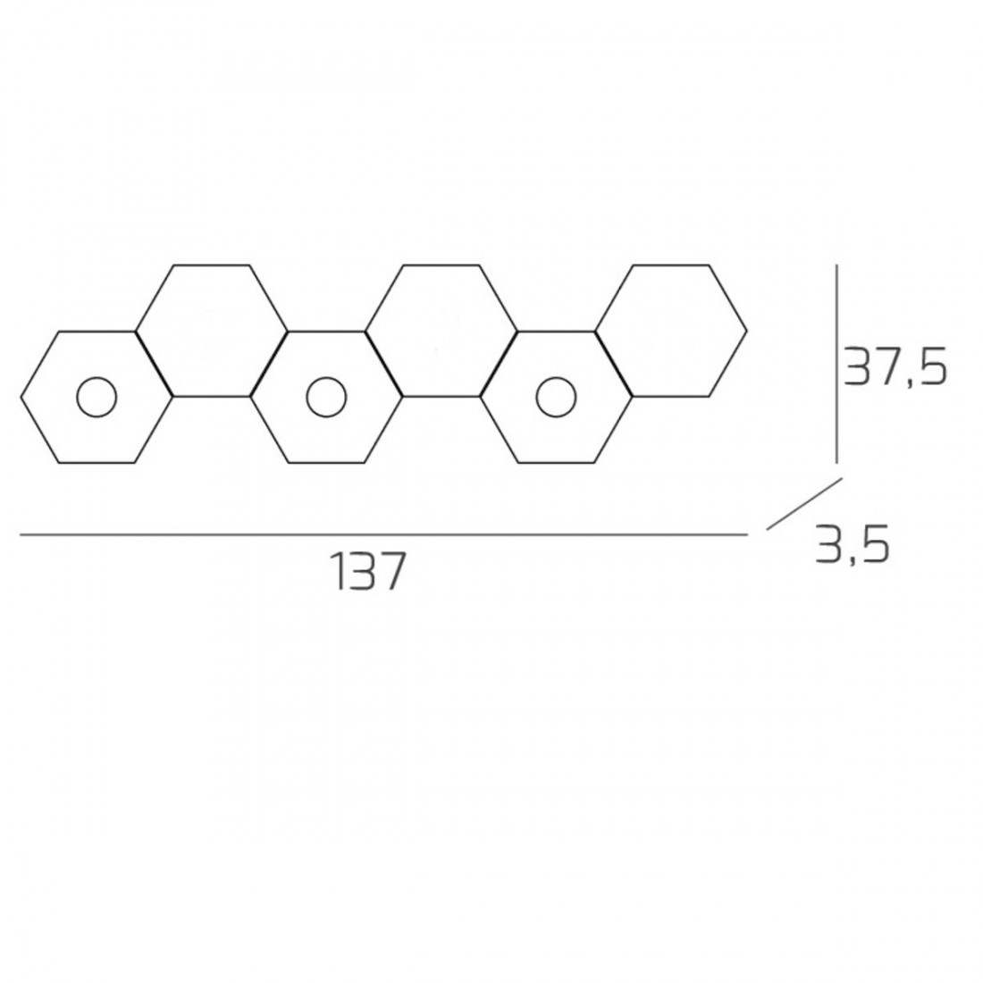 Plafoniera TP-HEXAGON 1142 3L3D A5 GX53 LED metallo esagonale lampada parete soffitto moderna interno