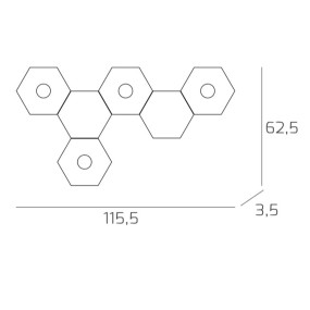 Plafoniera TP-HEXAGON 1142 4L2D GX53 LED metallo esagonale lampada parete soffitto moderna interno