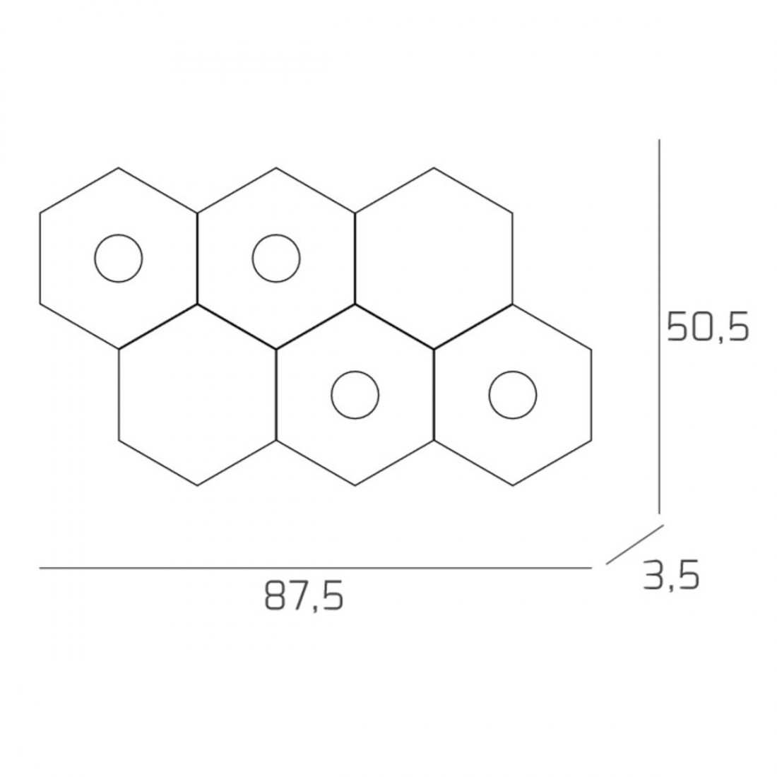 Plafoniera TP-HEXAGON 1142 4L2D A1 GX53 LED metallo esagonale lampada parete soffitto moderna interno