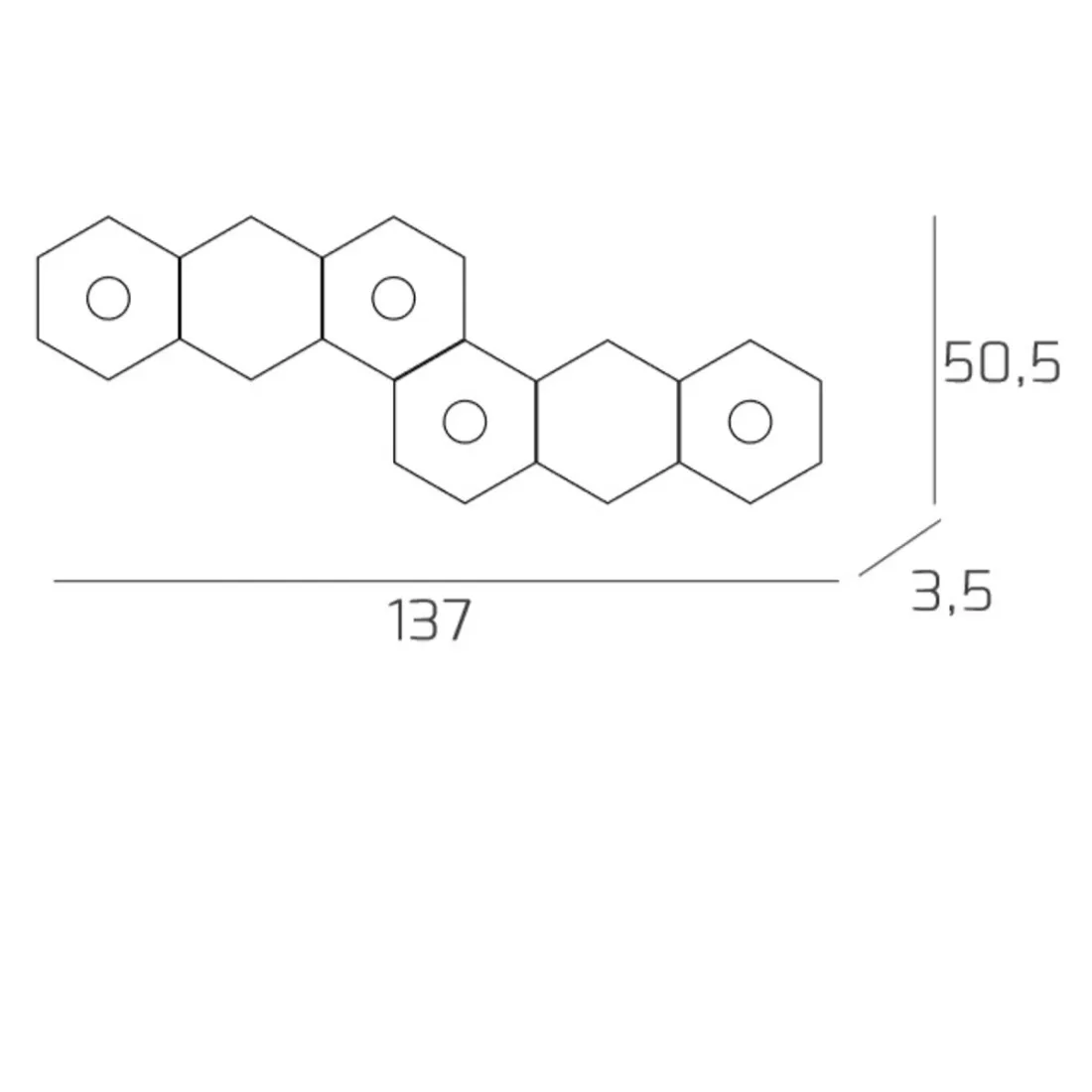 Plafoniera TP-HEXAGON 1142 4L2D A3 GX53 LED metallo esagonale lampada parete soffitto moderna interno