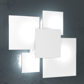 Plafoniera TP-UPGRADE 1148 45 G9 LED vetro colorato decorato artigianale lampada parete soffitto quadrata moderna interno