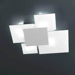 Plafoniera TP-UPGRADE 1148 70 E27 LED vetro colorato decorato artigianale lampada parete soffitto quadrata moderna interno