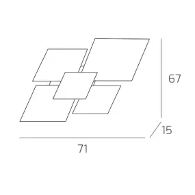 Plafoniera TP-UPGRADE 1148 70 E27 LED vetro colorato decorato artigianale lampada parete soffitto quadrata moderna interno