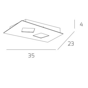 Plafoniera NOTE 1140 2 GX53 LED metallo bianco grigio sabbia lampada soffitto parete rettangolare moderna interno