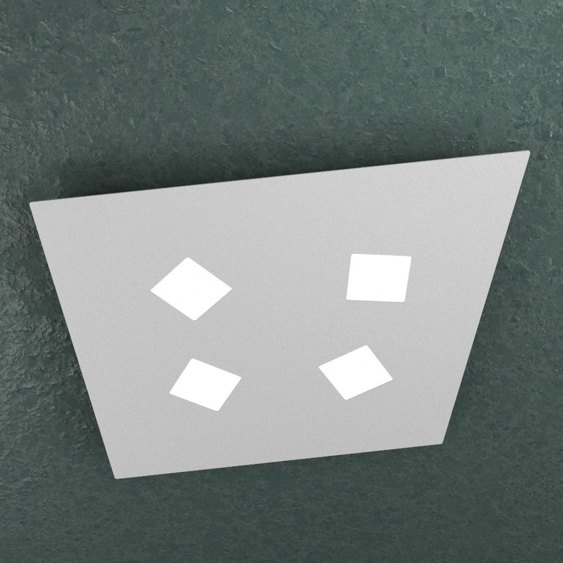 Plafoniera NOTE 1140 4 GX53 LED metallo bianco grigio sabbia lampada soffitto parete quadrata moderna interno