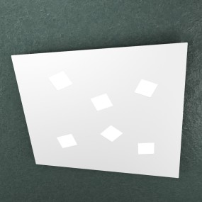Plafoniera NOTE 1140 6 GX53 LED metallo bianco grigio sabbia lampada soffitto parete quadrata moderna interno