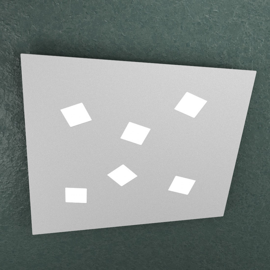 Plafoniera NOTE 1140 6 GX53 LED metallo bianco grigio sabbia lampada soffitto parete quadrata moderna interno