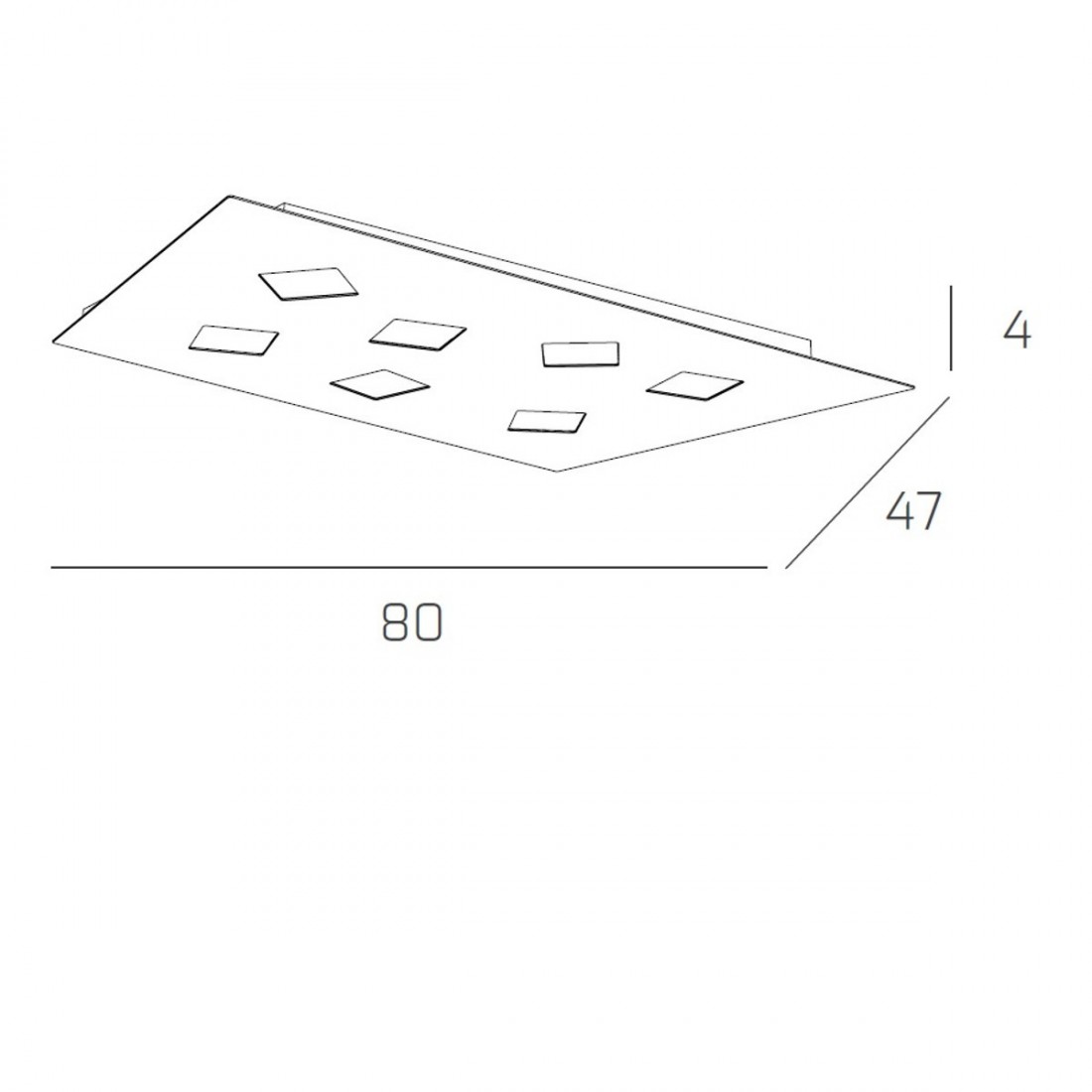 NOTE 1140 7 GX53 plafonnier LED métal gris blanc sable lampe plafond rectangulaire mur intérieur moderne