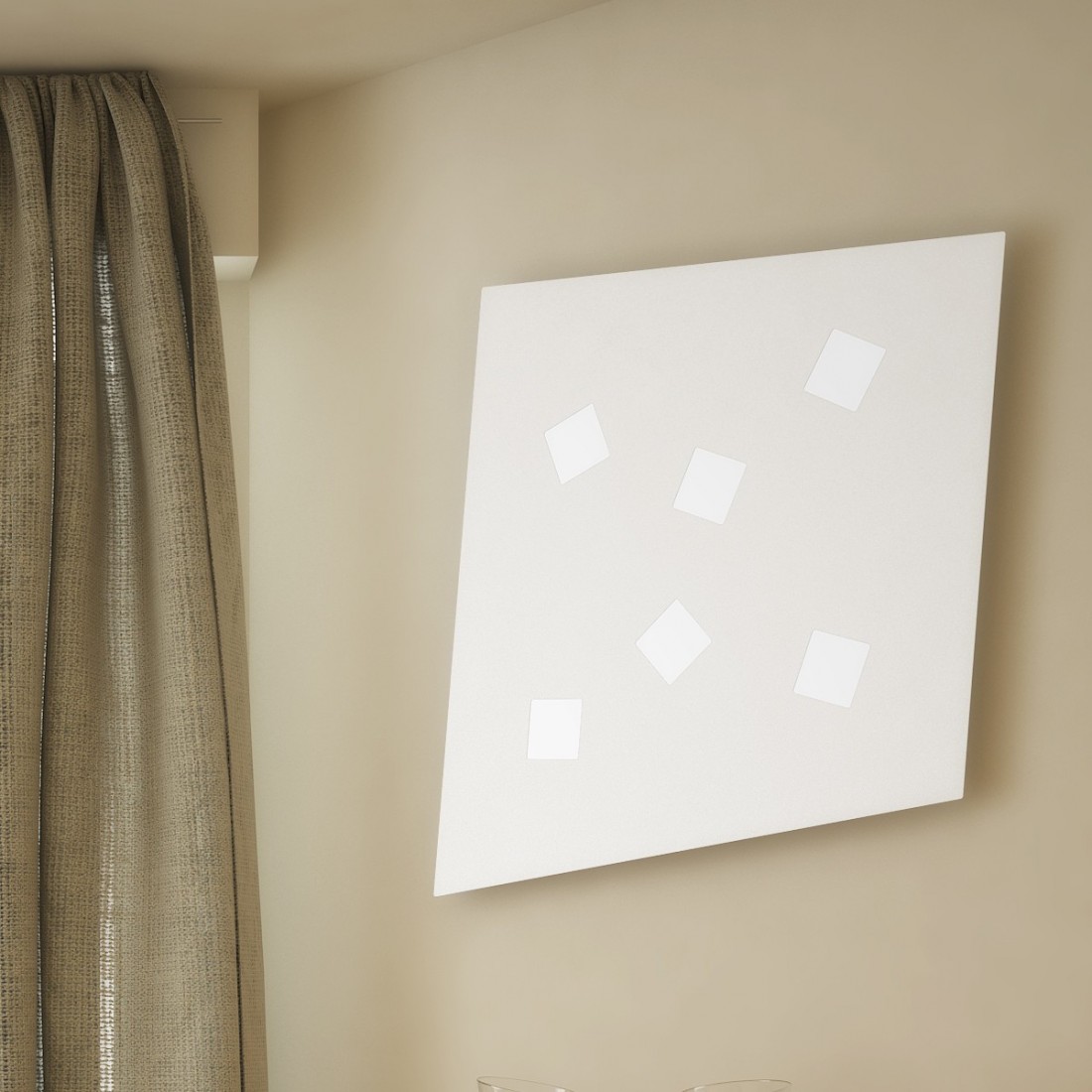 Plafoniera NOTE 1140 6 GX53 LED metallo bianco grigio sabbia lampada soffitto parete quadrata moderna interno