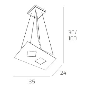 Sospensione NOTE 1140 S2 GX53 LED metallo bianco grigio sabbia lampadario monoemissione rettangolare moderna