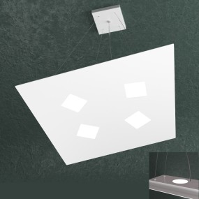 Sospensione NOTE 1140 S4+2 GX53 LED biemissione metallo bianco grigio sabbia lampadario quadrata moderna