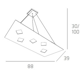 Sospensione NOTE 1140 S5 GX53 LED monoemissione metallo bianco grigio sabbia lampadario rettangolare moderna