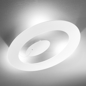 Plafoniera GN-DROP PM 60W LED 5400LM dimmerabile alluminio bianco tortora luce indiretta lampada soffitto ovale moderna