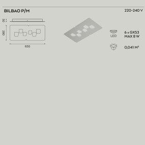 Plafoniera Gea Luce BILBAO PM GX53 LED tortora