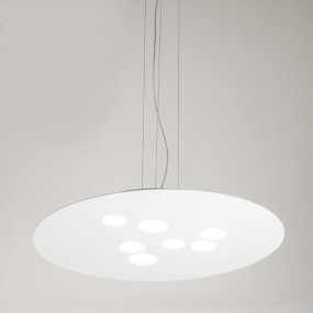 Suspension GE-LUNA S GX53 LED bi-émission en aluminium blanc mat gris tourterelle lustre intérieur moderne