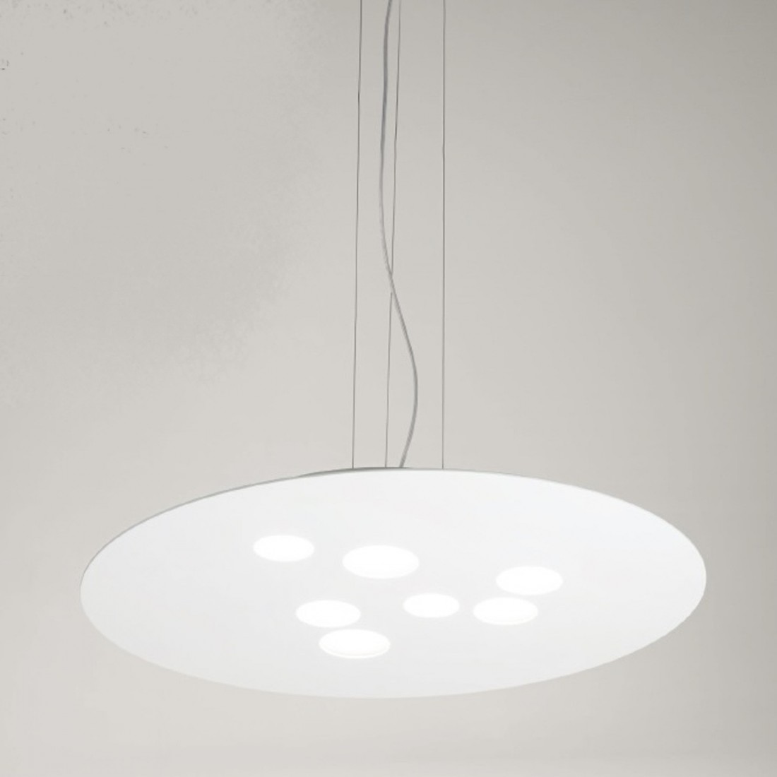 Suspension GE-LUNA S GX53 LED bi-émission en aluminium blanc mat gris tourterelle lustre intérieur moderne