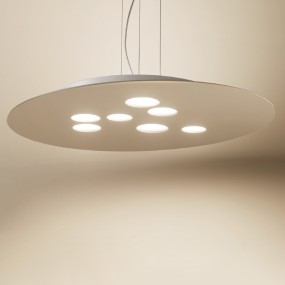 Sospensione GE-LUNA S GX53 LED biemissione alluminio bianco opaco tortora lampadario moderno interno