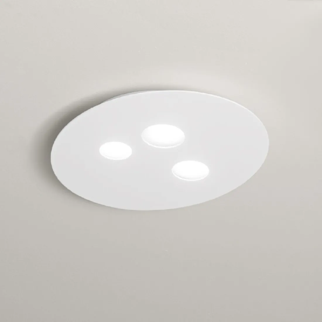 Plafoniera GE-LUNA PP GX53 LED alluminio bianco opaco tortora lampada soffitto moderno interno