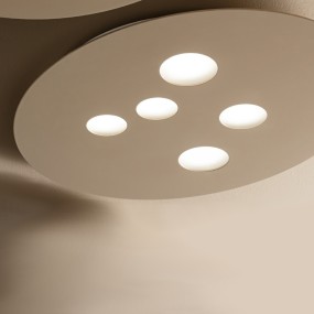 Plafoniera GE-LUNA PM GX53 LED alluminio bianco opaco tortora lampada soffitto moderno interno