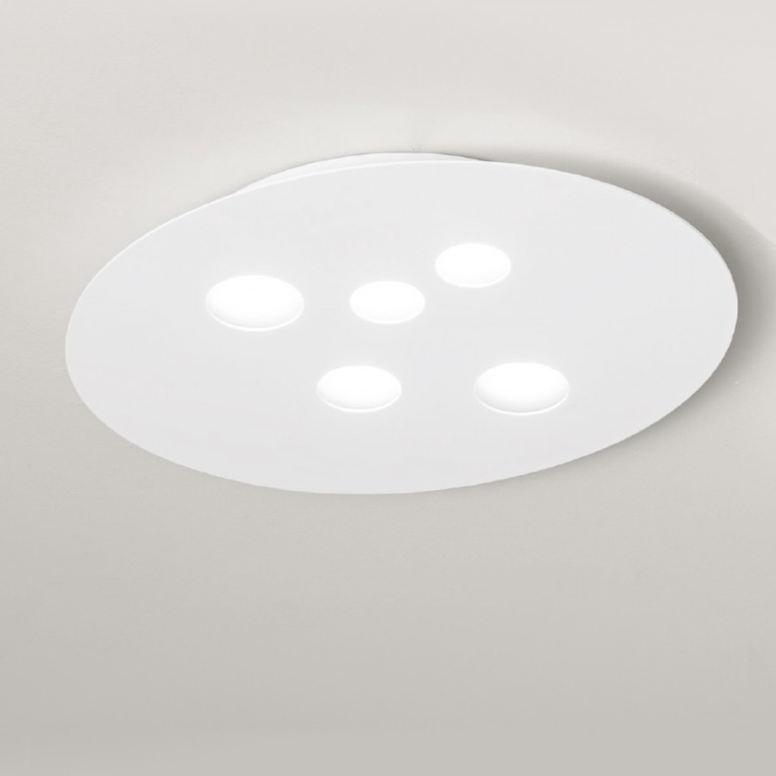 GE-LUNA PM GX53 plafonnier LED blanc aluminium mat gris tourterelle plafonnier intérieur moderne