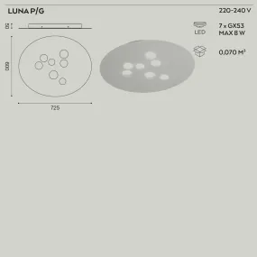 Plafoniera GE-LUNA PG GX53 LED alluminio bianco opaco tortora lampada soffitto moderno interno