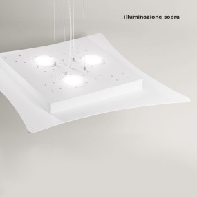 Sospensione GE-ISOTTA S GX53 LED 69X62 biemissione alluminio bianco opaco tortora lampadario moderno interno