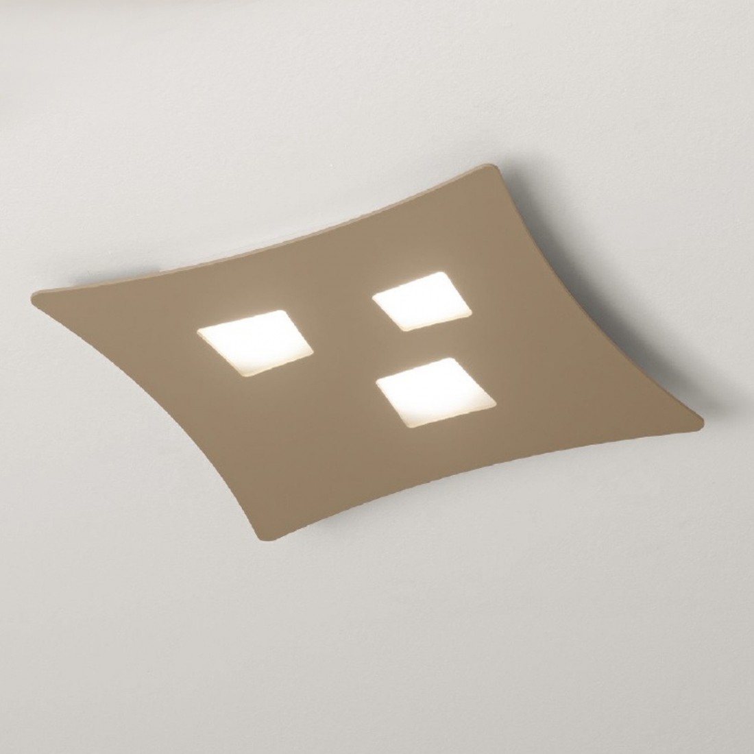 Plafoniera GE-ISOTTA PP GX53 LED 44x40 alluminio bianco opaco tortora lampada soffitto moderna interno