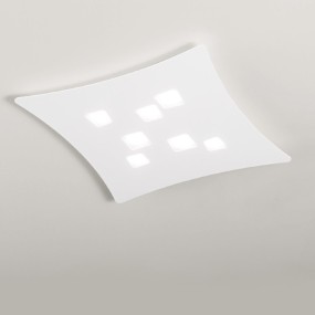 Plafoniera GE-ISOTTA PG GX53 LED 69x62 alluminio bianco opaco tortora lampada soffitto moderna interno