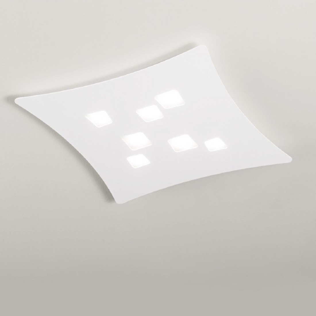 GE-ISOTTA PG GX53 LED 69x62 plafonnier aluminium blanc mat gris tourterelle plafonnier intérieur moderne