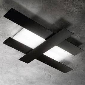 Plafoniera GE-DOHA PG 50W LED 4470LM 3000°K alluminio metacrilato lampada soffitto moderna